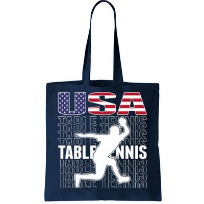 America Table Tennis Fans Jersey American Flag Ping Pong Art Premium Tote Bag