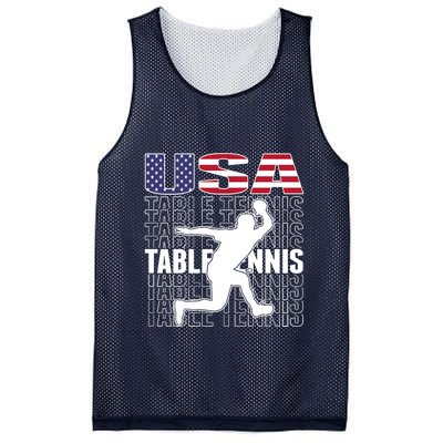 America Table Tennis Fans Jersey American Flag Ping Pong Art Premium Mesh Reversible Basketball Jersey Tank