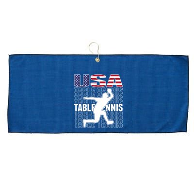 America Table Tennis Fans Jersey American Flag Ping Pong Art Premium Large Microfiber Waffle Golf Towel