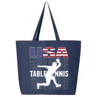 America Table Tennis Fans Jersey American Flag Ping Pong Art Premium 25L Jumbo Tote