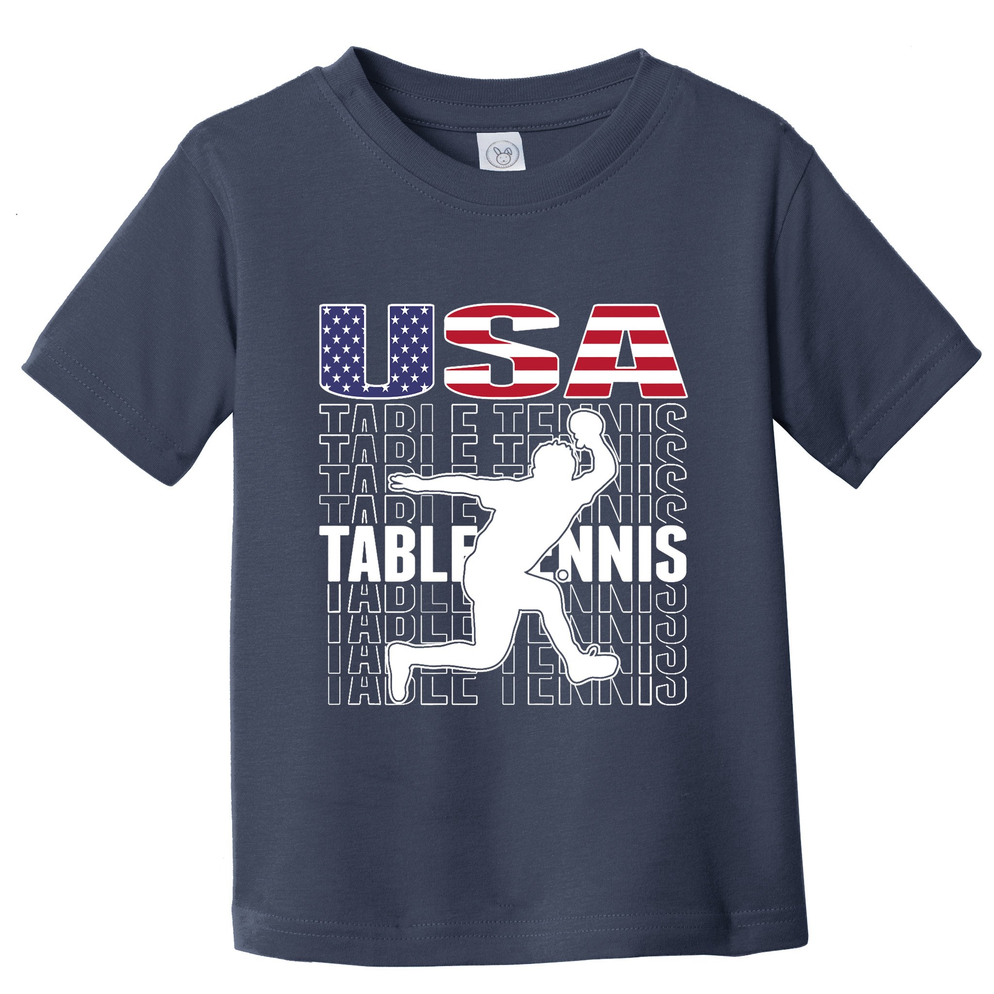 America Table Tennis Fans Jersey American Flag Ping Pong Art Premium Toddler T-Shirt