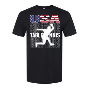 America Table Tennis Fans Jersey American Flag Ping Pong Art Premium Softstyle CVC T-Shirt