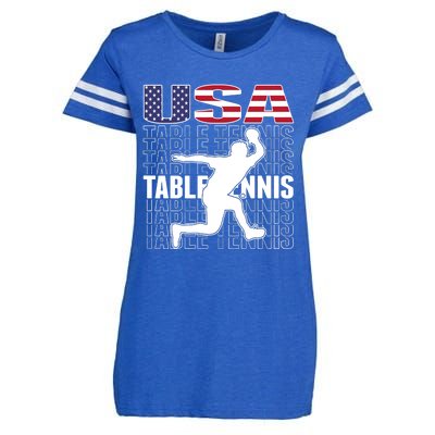 America Table Tennis Fans Jersey American Flag Ping Pong Art Premium Enza Ladies Jersey Football T-Shirt