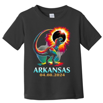 Arkansas Totality Total Solar Eclipse 2024 T Rex Dinosaur Toddler T-Shirt