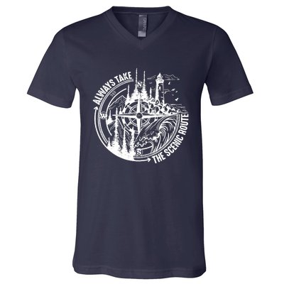 Always Take The Scenic Route V-Neck T-Shirt