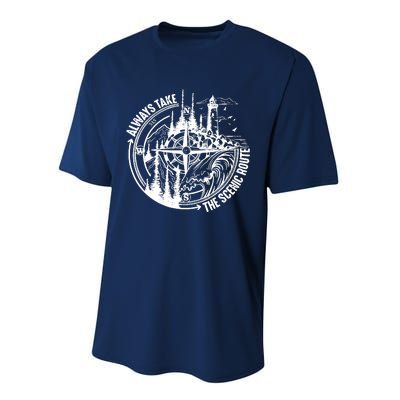 Always Take The Scenic Route Performance Sprint T-Shirt