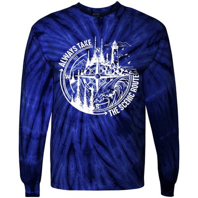 Always Take The Scenic Route Tie-Dye Long Sleeve Shirt