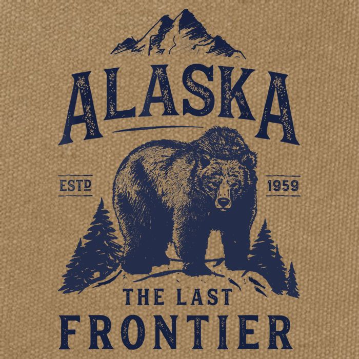 Alaska T The Last Frontier Bear Home Gifts Cotton Canvas Backpack