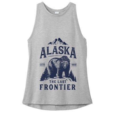 Alaska T The Last Frontier Bear Home Gifts Ladies PosiCharge Tri-Blend Wicking Tank