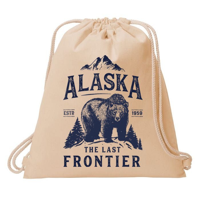 Alaska T The Last Frontier Bear Home Gifts Drawstring Bag