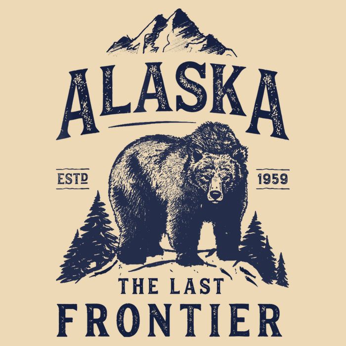 Alaska T The Last Frontier Bear Home Gifts Drawstring Bag