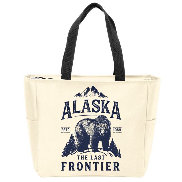 Alaska T The Last Frontier Bear Home Gifts Zip Tote Bag