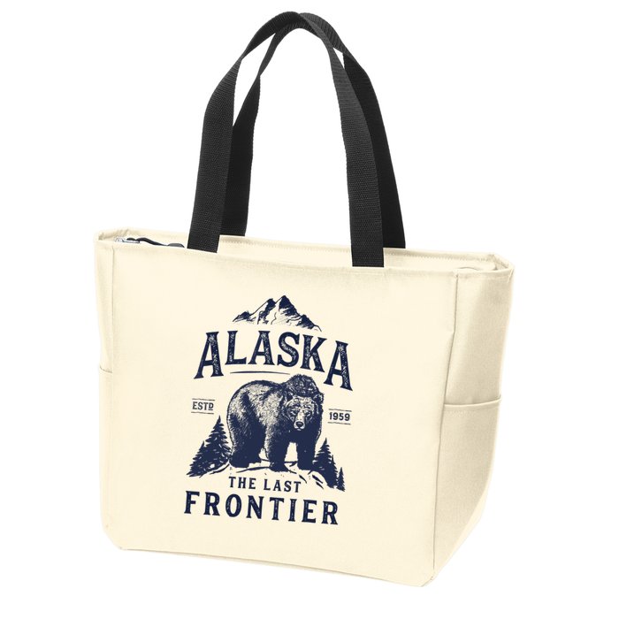 Alaska T The Last Frontier Bear Home Gifts Zip Tote Bag
