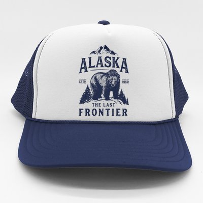 Alaska T The Last Frontier Bear Home Gifts Trucker Hat