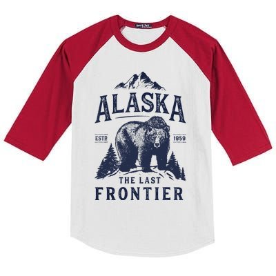 Alaska T The Last Frontier Bear Home Gifts Kids Colorblock Raglan Jersey