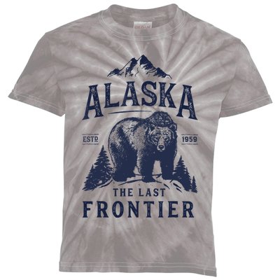 Alaska T The Last Frontier Bear Home Gifts Kids Tie-Dye T-Shirt