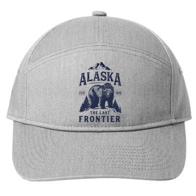 Alaska T The Last Frontier Bear Home Gifts 7-Panel Snapback Hat