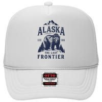 Alaska T The Last Frontier Bear Home Gifts High Crown Mesh Back Trucker Hat