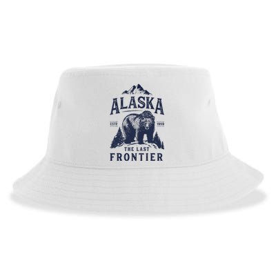 Alaska T The Last Frontier Bear Home Gifts Sustainable Bucket Hat