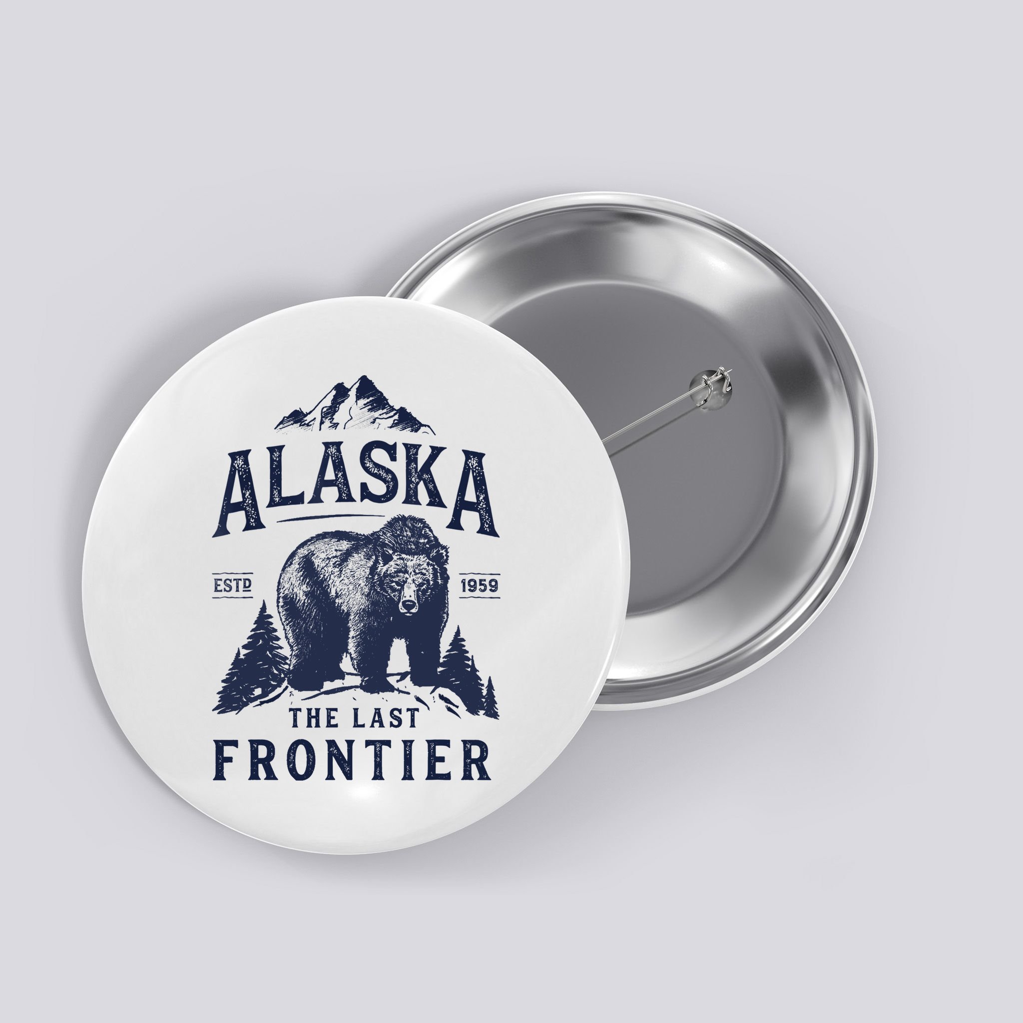 Alaska T The Last Frontier Bear Home Gifts Button