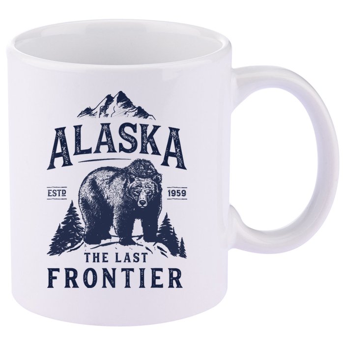 Alaska T The Last Frontier Bear Home Gifts 11oz C Handle Ceramic Mug