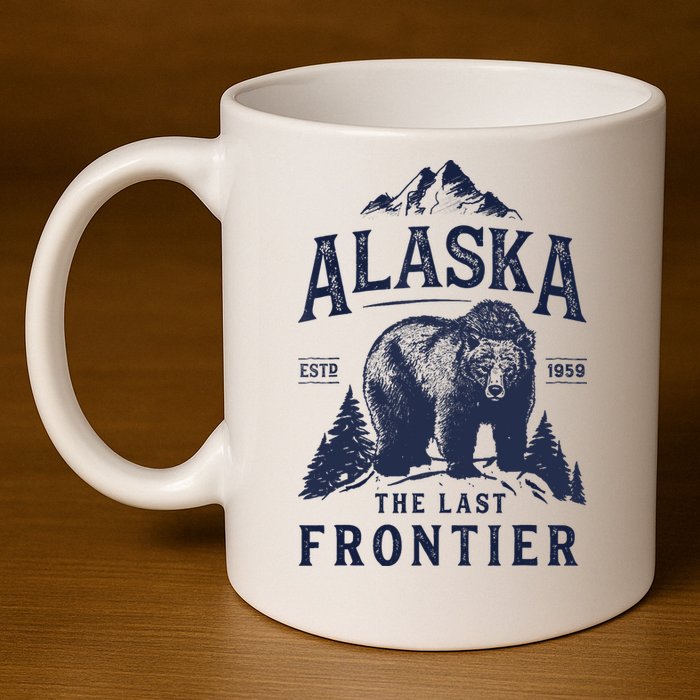 Alaska T The Last Frontier Bear Home Gifts 11oz C Handle Ceramic Mug
