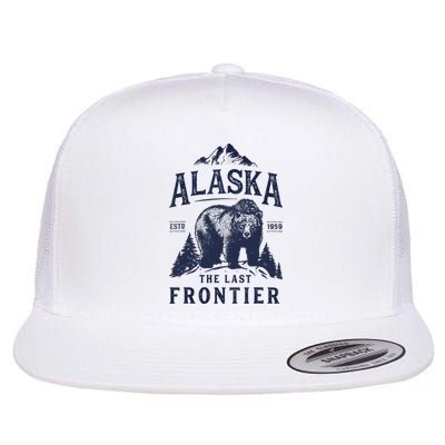 Alaska T The Last Frontier Bear Home Gifts Flat Bill Trucker Hat