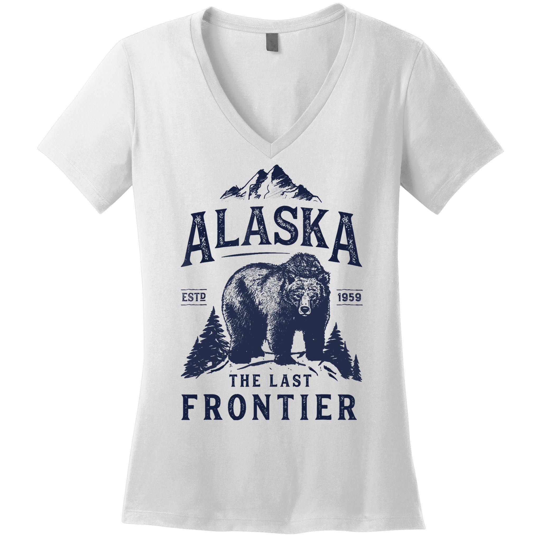 Alaska T The Last Frontier Bear Home Gifts Women's V-Neck T-Shirt