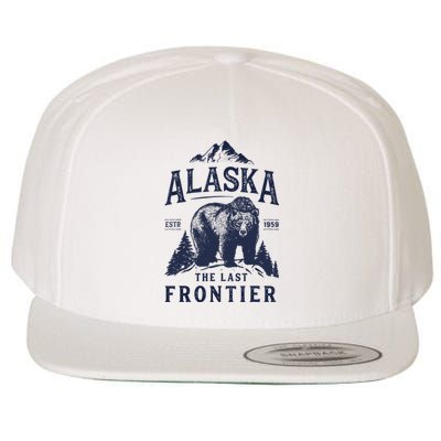 Alaska T The Last Frontier Bear Home Gifts Wool Snapback Cap