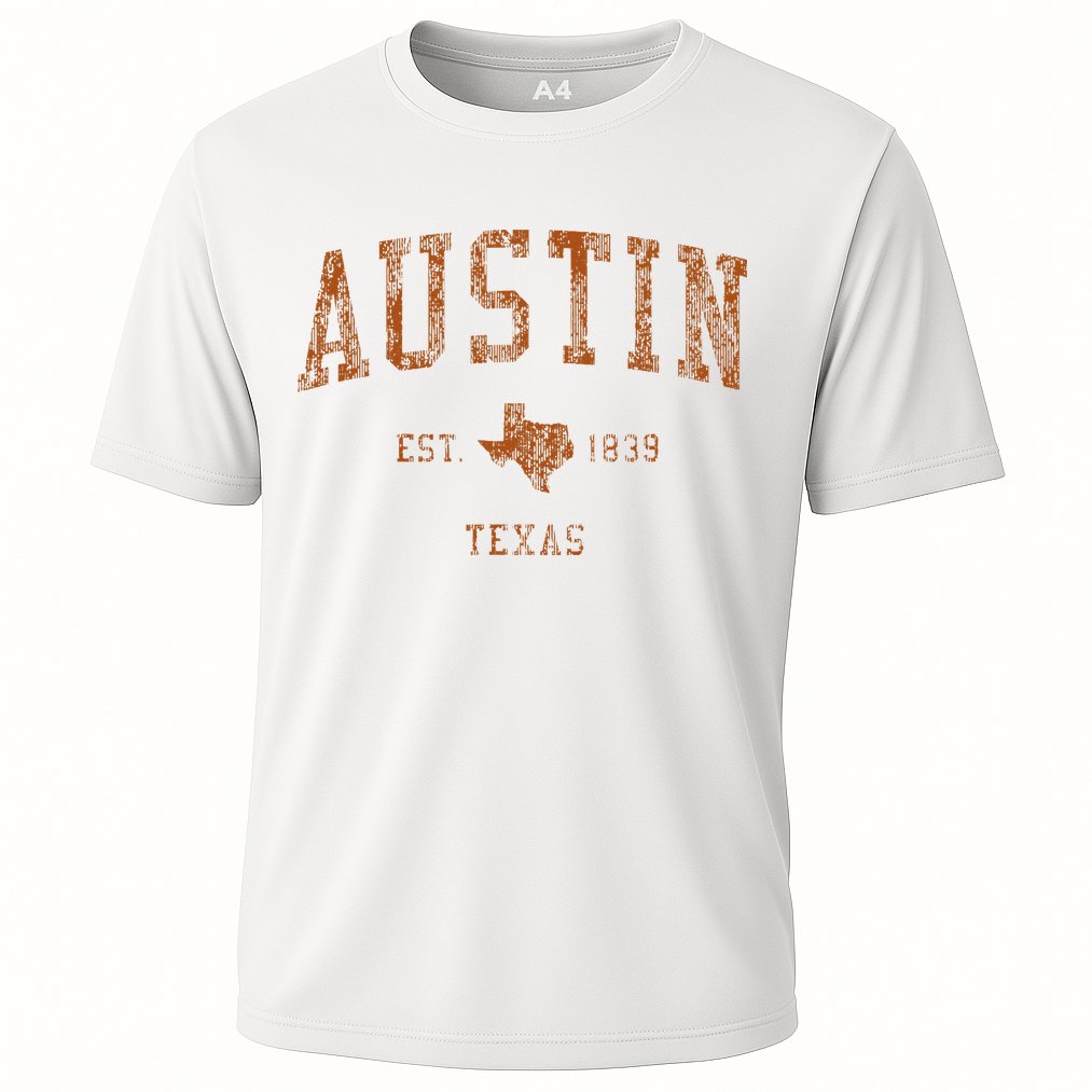 Austin Texas Tx Vintage Athletic Sports Cooling Performance Crew T-Shirt