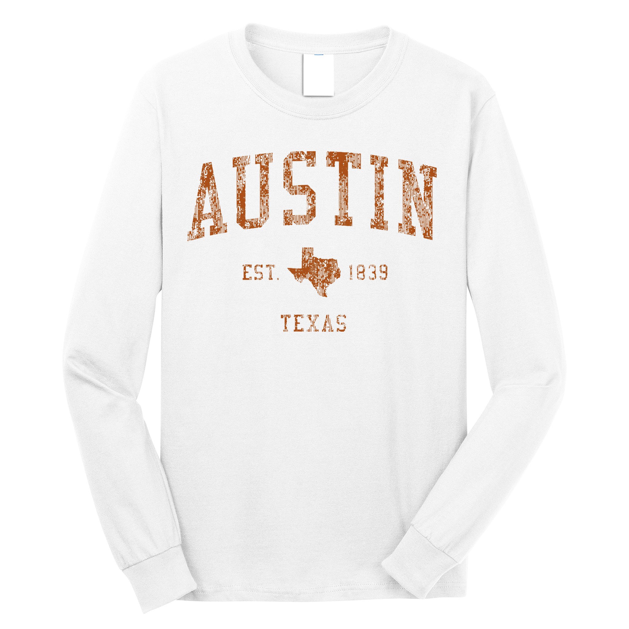 Austin Texas Tx Vintage Athletic Sports Long Sleeve Shirt