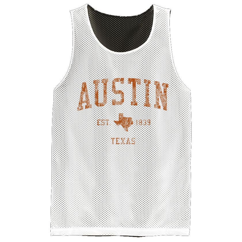 Austin Texas Tx Vintage Athletic Sports Mesh Reversible Basketball Jersey Tank