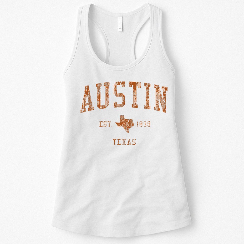 Austin Texas Tx Vintage Athletic Sports Womens Tank Top