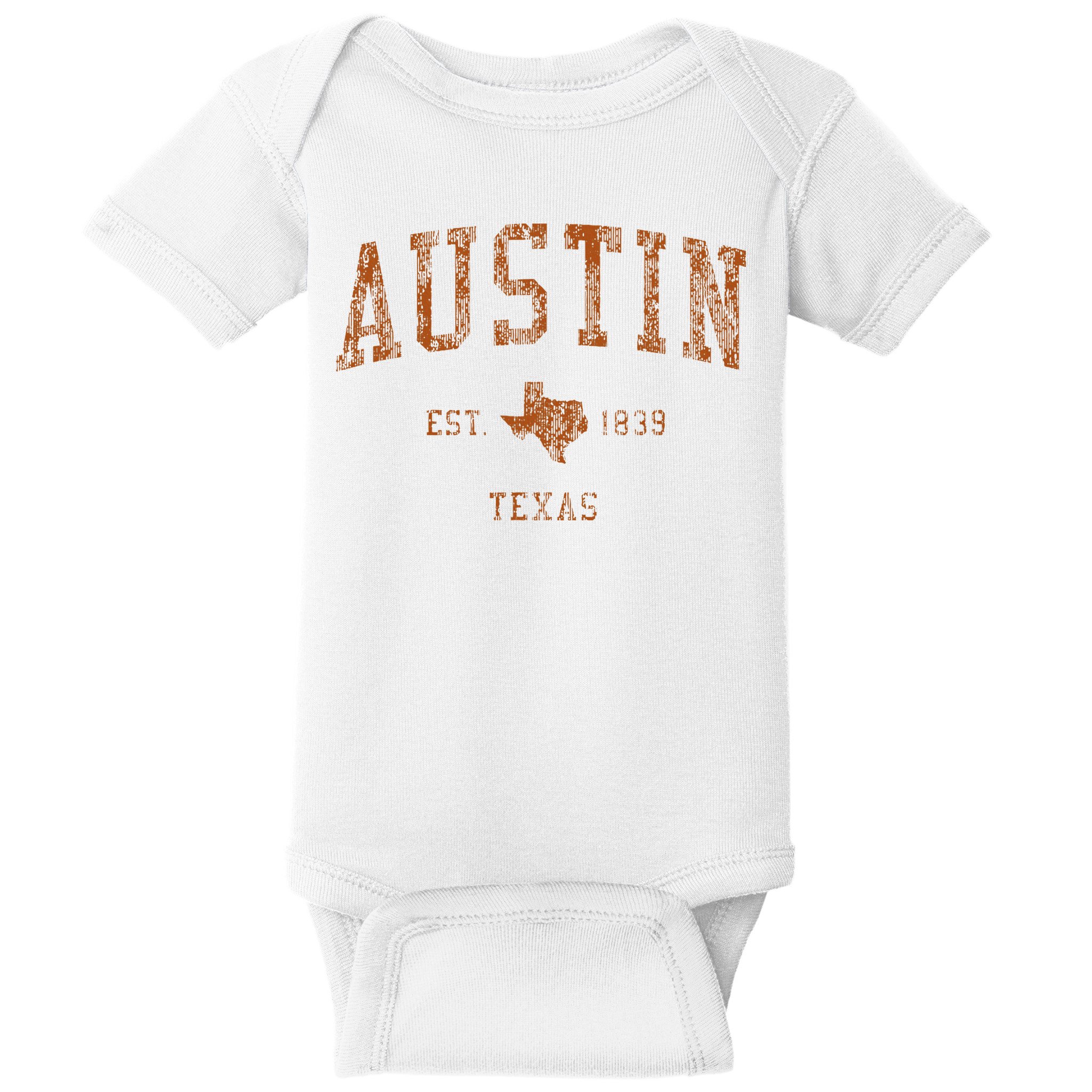 Austin Texas Tx Vintage Athletic Sports Baby Bodysuit