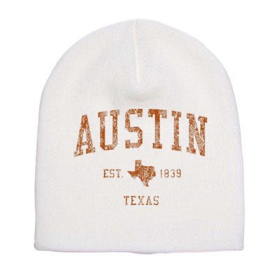 Austin Texas Tx Vintage Athletic Sports Short Acrylic Beanie
