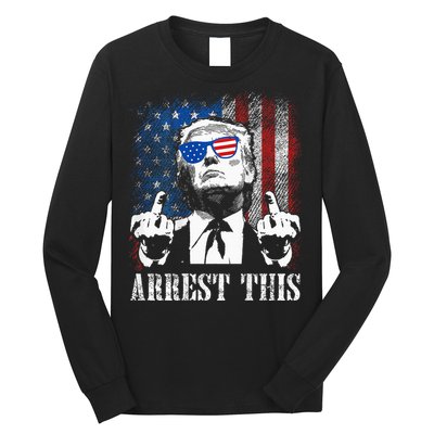 Arrest This Trump 2024 Us American Flag Long Sleeve Shirt