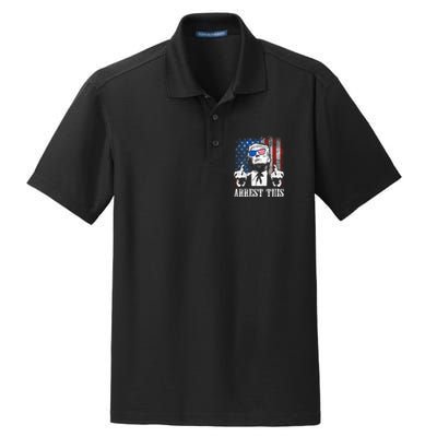 Arrest This Trump 2024 Us American Flag Dry Zone Grid Polo