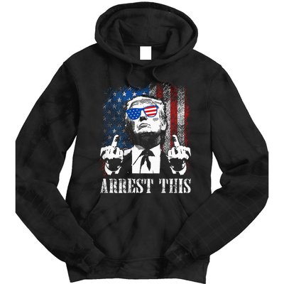 Arrest This Trump 2024 Us American Flag Tie Dye Hoodie