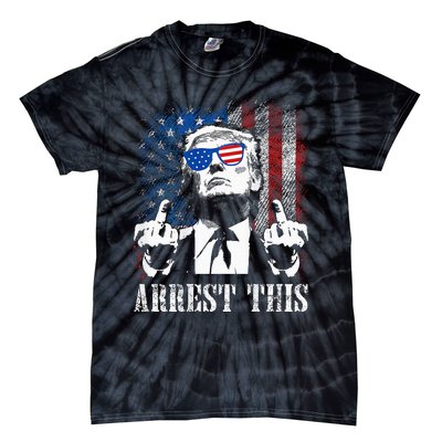 Arrest This Trump 2024 Us American Flag Tie-Dye T-Shirt