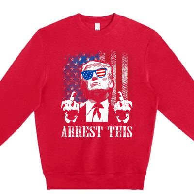 Arrest This Trump 2024 Us American Flag Premium Crewneck Sweatshirt