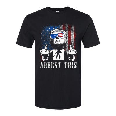 Arrest This Trump 2024 Us American Flag Softstyle CVC T-Shirt