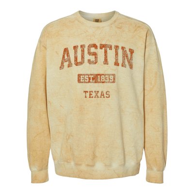 Austin Texas Tx Vintage Athletic Colorblast Crewneck Sweatshirt