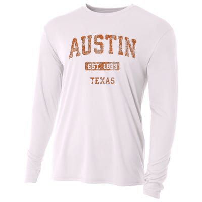 Austin Texas Tx Vintage Athletic Cooling Performance Long Sleeve Crew