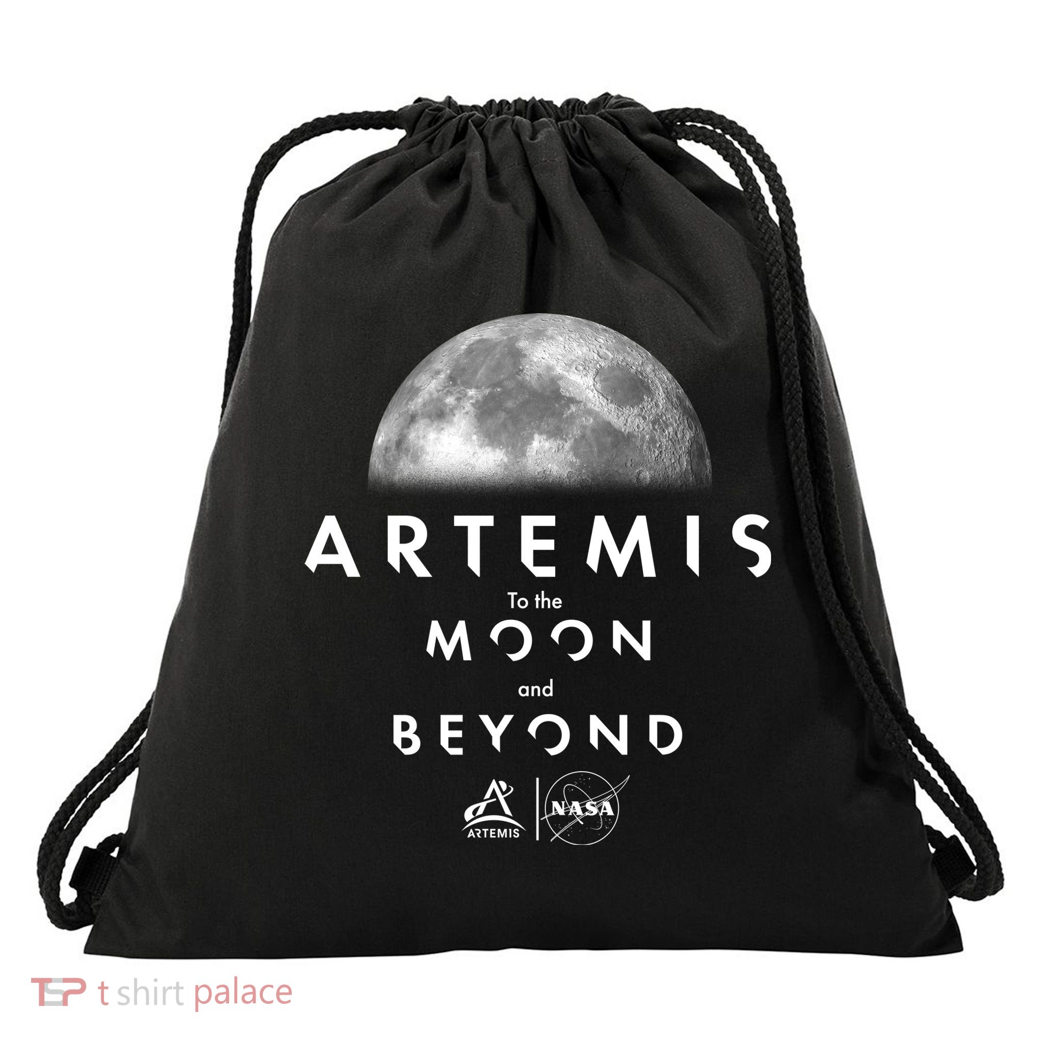 Artemis To The Moon And Beyond Drawstring Bag