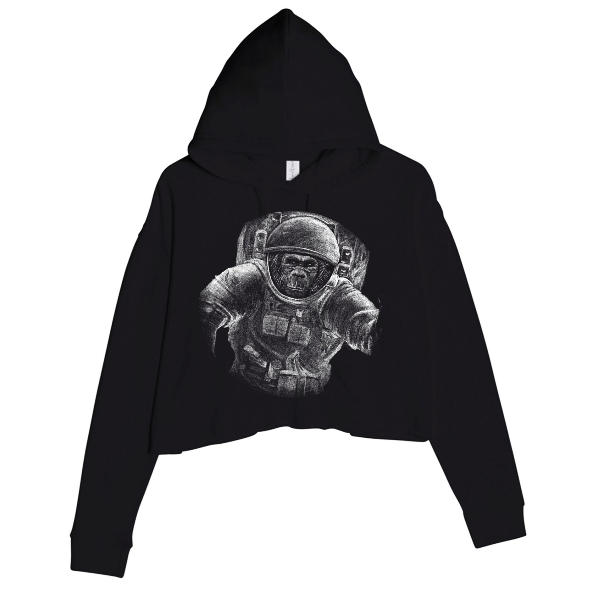 Ape To The Moon Crop Fleece Hoodie