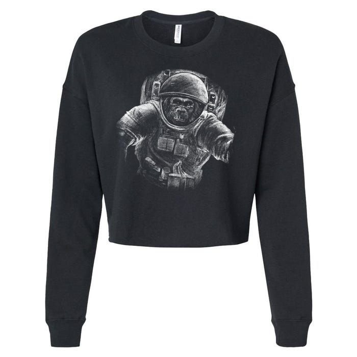 Ape To The Moon Cropped Pullover Crew