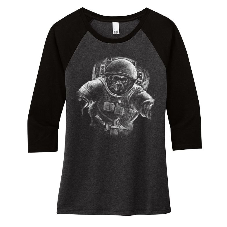 Ape To The Moon Women's Tri-Blend 3/4-Sleeve Raglan Shirt