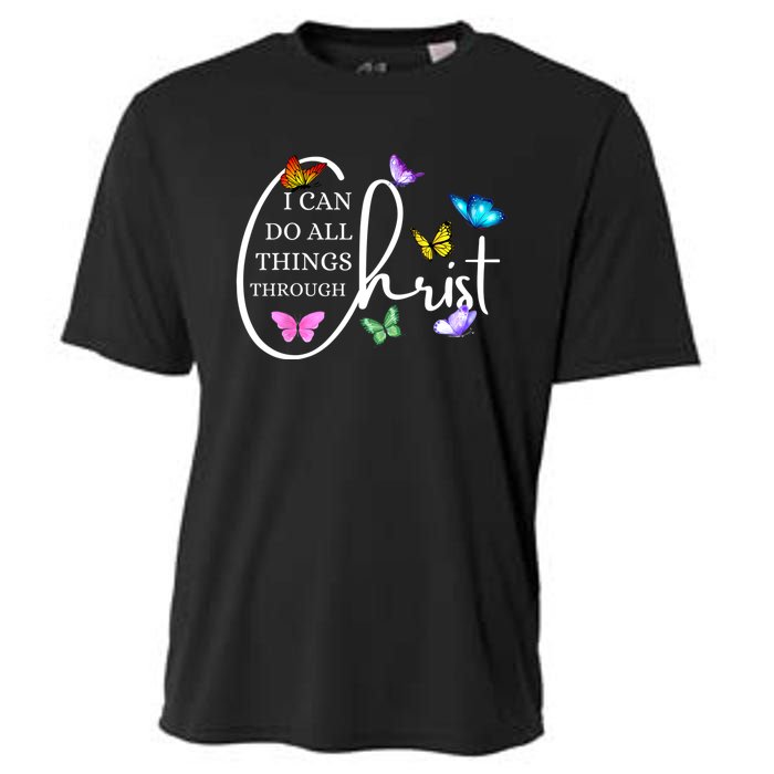 All Things Through Christ Faith Based Christian Graphic Cooling Performance Crew T-Shirt