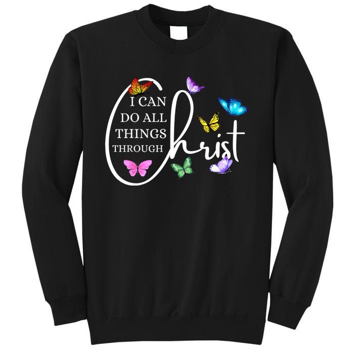 All Things Through Christ Faith Based Christian Graphic Sweatshirt