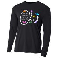 All Things Through Christ Faith Based Christian Graphic Cooling Performance Long Sleeve Crew